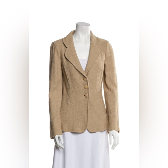 ST JOHN Women's Tan Knit Blazer / Size 4 / - Picture 1 of 12